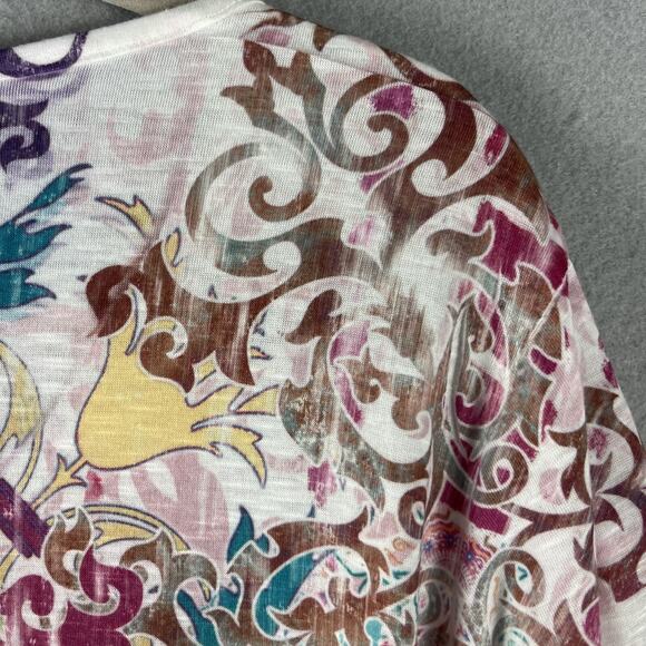 Reba Top Women 2X Burnout Southwestern Rhinestone Aztec Artsy Stretchy Patterned - Picture 12 of 13